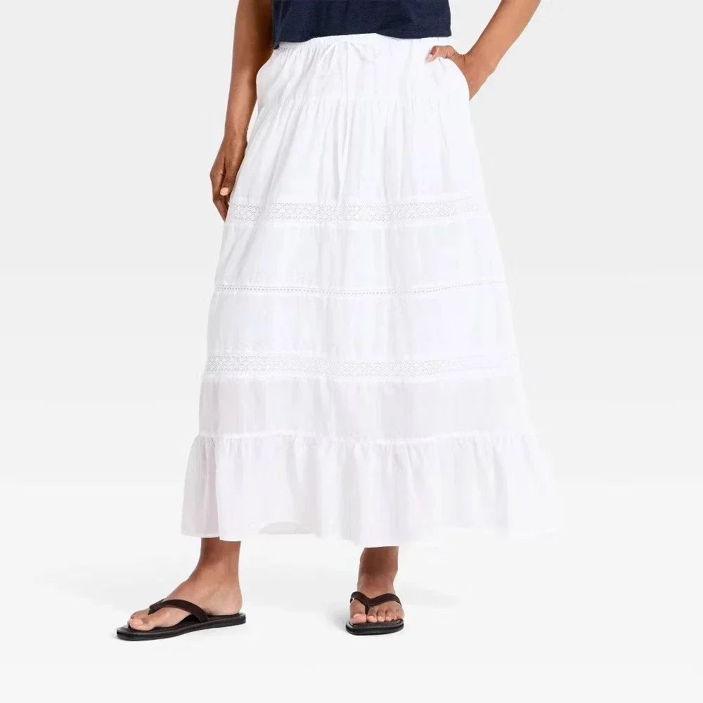 Women Lace Maxi Full Skirt
